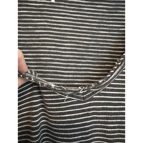 Pact Maxi Shirt Dress Sz S Striped Organic Lightweight Knit Cap Sleeve Side Slit - Picture 4 of 6